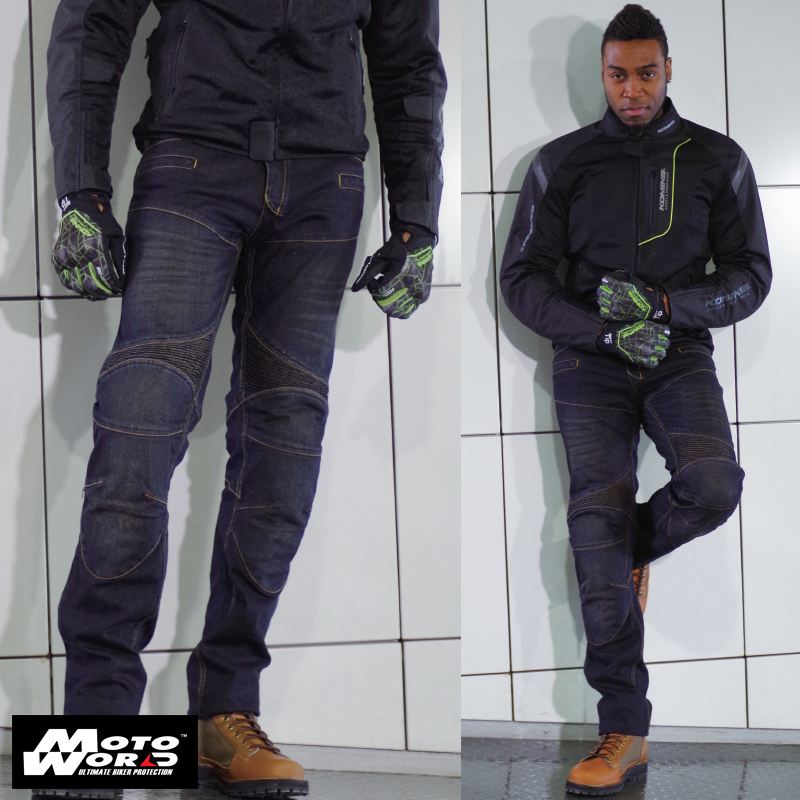 Komine PK-718 Superfit Kevlar Denim Motorcycle Riding Jeans